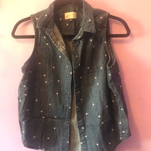 Demin vest button up